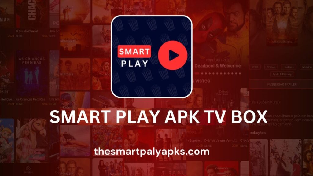 Smart Play APK TV Box - uma imagem borrada com o logotipo e o nome de um aplicativo