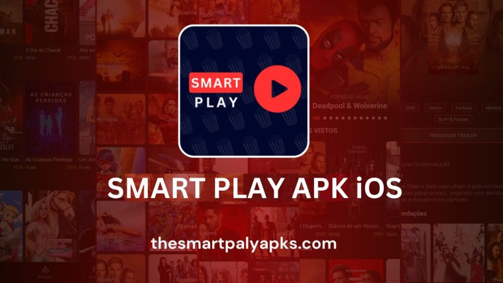 Smart Play APK iOS - uma imagem borrada com o logotipo e o nome de um aplicativo