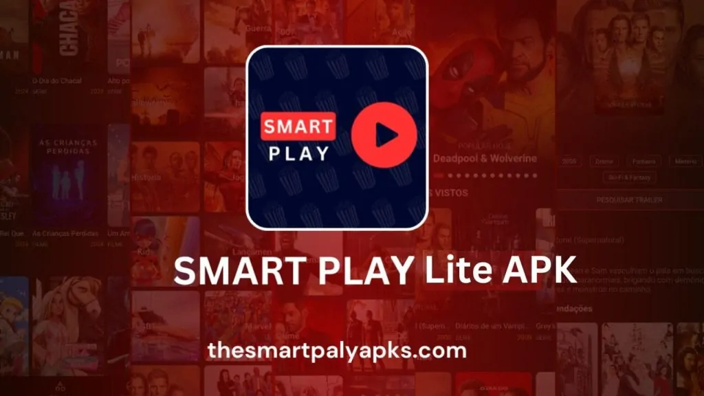 Smart Play Lite APK - uma imagem borrada com o logotipo e o nome de um aplicativo