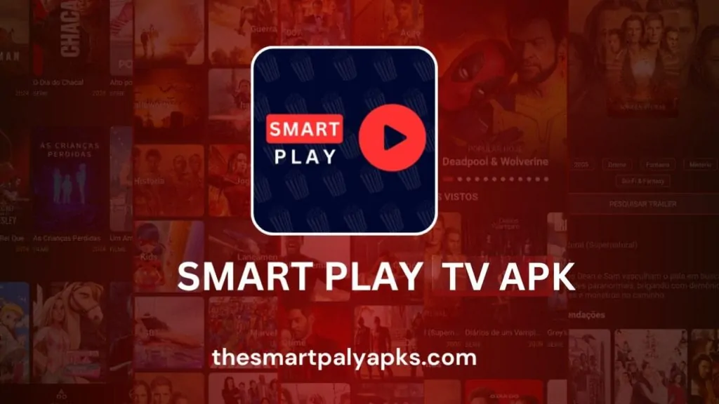 Smart Play TV APK - uma imagem borrada com o logotipo e o nome de um aplicativo